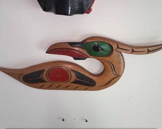 Carved Wooden Bird Wall Art Northwest Coast Style