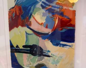 Hessam Abrishami "Figures With Guitar" Hand Signed and Numbered Limited Edition Lithograph- $375