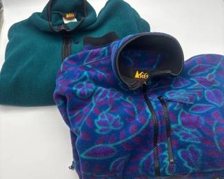 2 REI Fleece Pullovers With Zippers