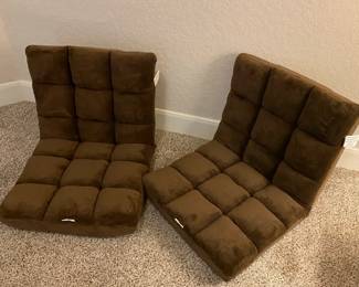 Set Of 2 Floor Sofa Chairs Brown