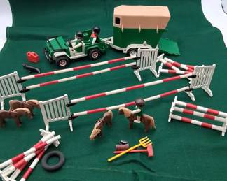 Vintage Playmobil Horse Jumping Play Set