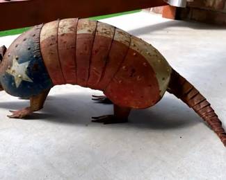 Texas Armadillo Metal Art