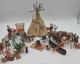 Vintage Playmobile Native American Tepee Playset