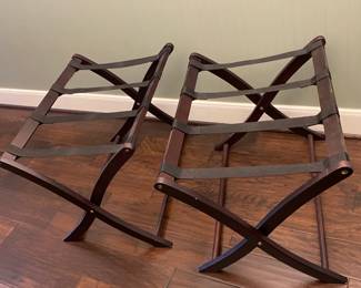 2 Folding Wooden Suitcase Holders