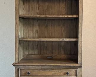 Haverty BookshelfCabinet With Glass Shelves and Storage