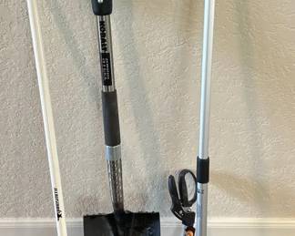 Kobalt Steel 36 Shovel With Yardsmith Aluminum Rake And Hillman Power Pick Magnet And Fiskar Shears