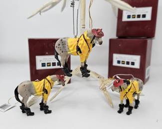 Lot of 3 Painted Ponies “Fireman Pony” Ornament #1497 NIB w/ Boxes & Tags