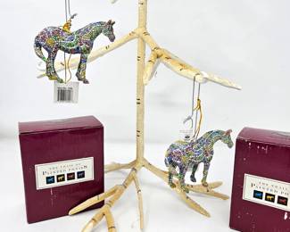 Lot of 2 Painted Ponies “Caballo Brillante” Ornament #1500 w/ Boxes & Tags