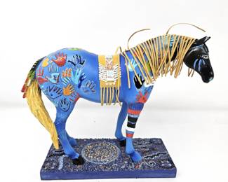 Blue Medicine Trail of Painted Ponies 1E/8556 Item No. 1547 Retired Figurine w/ Original Box (no Styrofoam Though).