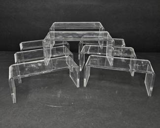 - Lot of 8 Clear Acrylic Display Risers Stands 6.5" x 2.5" x 2.75"