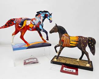 2 Trail of Painted Ponies #12263 Dreamwalker 1E/6898 & #12209 American Dream Horse 2E/5005 Retired Figurines w/ Boxes