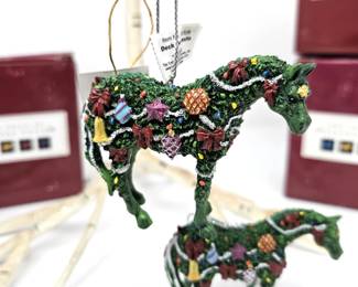 - Lot of 4 Painted Ponies “Deck the Halls” Ornament #12326 NIB w/ Tags