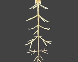 Rustic Iron Tree Ornament Display Stand 21" w/ Glittered Branch Base