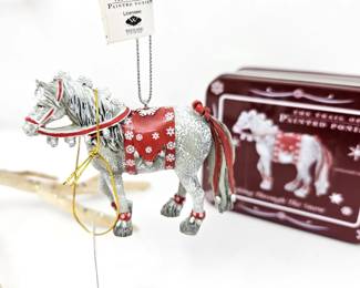 Trail of Painted Ponies Dashing Through The Snow Ornament #12446 w/ Tin