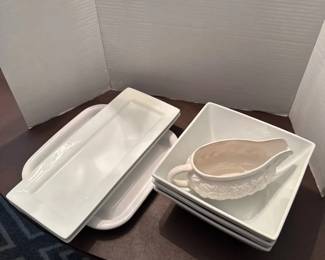 Assorted Serving Dishes, White