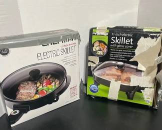 2 Electric Skillets in Boxes, Presto and Chefman