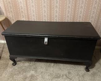 Lane Cedar Chest with Claw Feet, Refinished Black