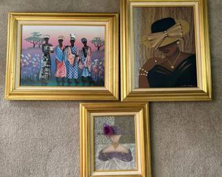 Gold Framed Art Lot, June Marie and more