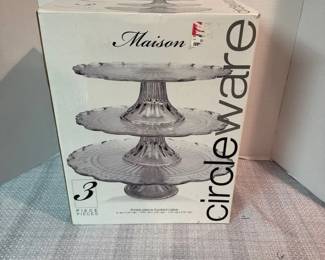 Circleware 3 Piece Glass Cake Stand