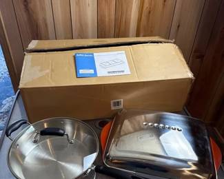 New Cookware Lot, Buffet Server, Gotham Hooded Grill, Saucepan wLid