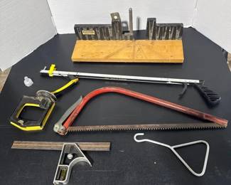 Tool Lot Vintage Stanley Miter Box, Bow Saw and More