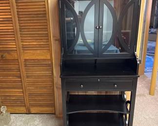 Pier 1 Bar Cabinet Arched Overlay Doors, 2Drawers, PullOut Shelf