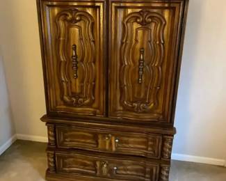 Vintage Lea Wooden Armoire Chest