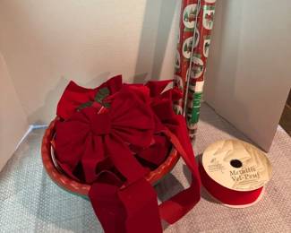 Holiday Bows, Felt Ribbon, And Wrapping Paper