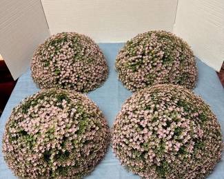 4 Faux Flower Bushes Garden Spheres 11 Diameter