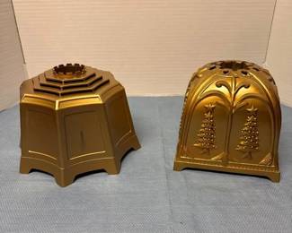 2 Fiberoptic Gold Christmas Tree Bases