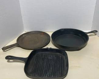 Cast Iron Frying Pans, 1 Lodge 906 10.5 Flat Griddle
