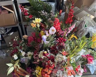 Hundreds of High Quality Silk Faux Flowers, Plants and trees