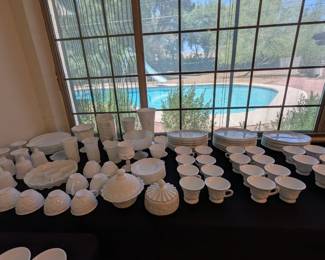 Milk glass sets 