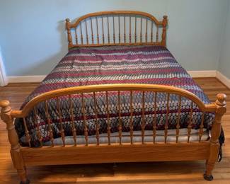Solid Wood Queen Size Bed By Mobel, Inc