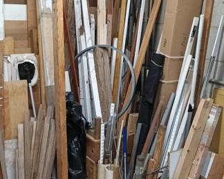 Various Sizes Of Lumber, Pipe And Metal