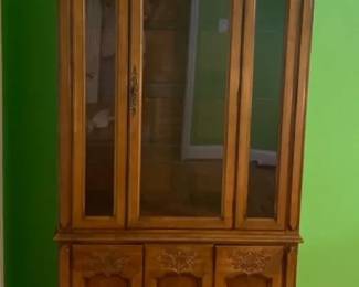 Thomasville Lighted Solid Wood China Cabinet