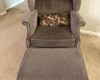 Wingback chair with ottoman