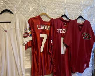 Three AZ Cardinals Jerseys And One Diamond Back Jersey