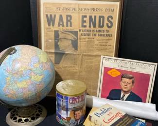 Newspaper From 1945, About JFK,  Maps