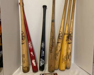 Lot Of Louisville Slugger Bats And A 2015 Baseball Hall Of Fame Calendar