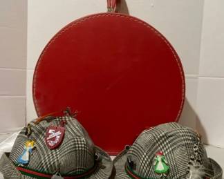 Travins Round Case  Two Austrian Tyrolean Hats