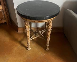 Marble end table with black top $69.