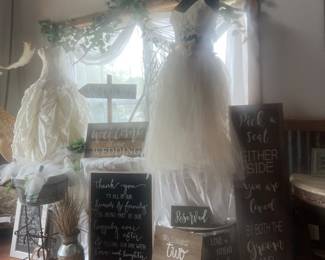 Bundle signs 2 wedding dress $190.