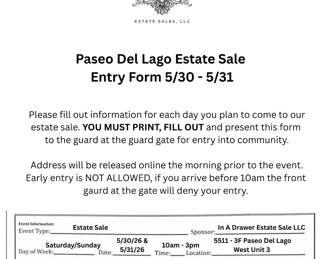 Laguna Estate Gate Entry Form