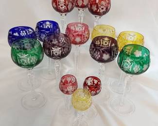 Rainbow Nachtmann Traube Bleikristall Engraved Crystal Wine and Aperitif Glasses