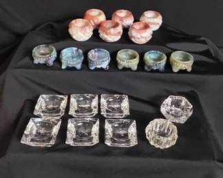 Vintage Salt Cellars And End Of Day Glass