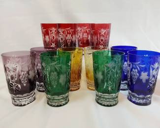 Rainbow Nachtmann Traube Bleikristall Engraved Crystal Highball Glasses