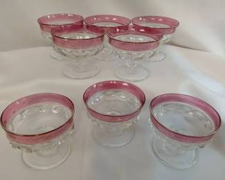 Tiffin Kings Crown Ruby Glass Parfait Cups