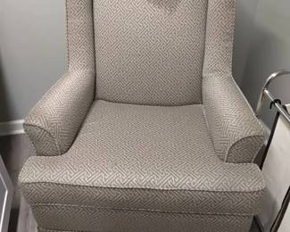 Taupe Geometric Print Swivel Glider