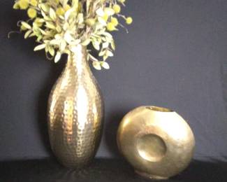 Elegant Gold Toned Vases